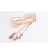 2-в-1 кабел за зареждане USB-A+Type-C за iPhone, 18W, 1м. текстилен