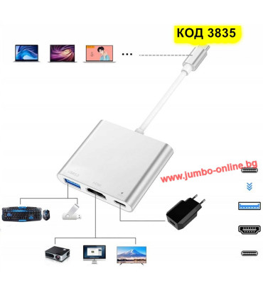 USB-C адаптер с HDMI изход и 4K поддръжка