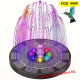 Светещ соларен фонтан за градина с RGB светлини