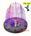 Светещ соларен фонтан за градина с RGB светлини